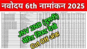 Navodya 6th 2nd Merit List 2025